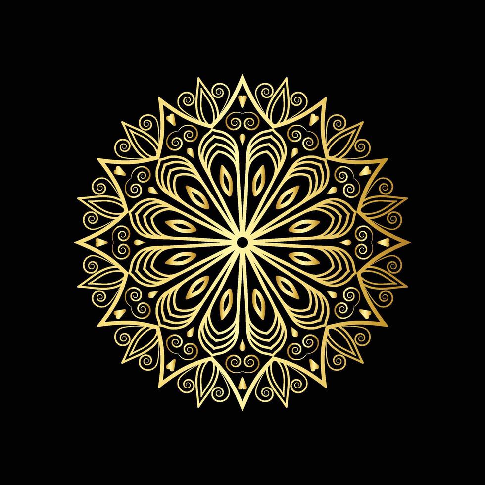 Golden pattern mandala design luxury ornamental mandala background design in gold color vector