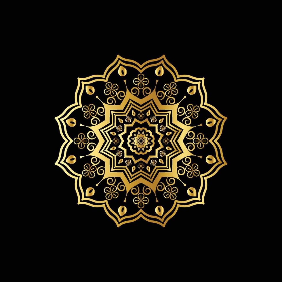 Golden pattern mandala design luxury ornamental mandala background design in gold color vector