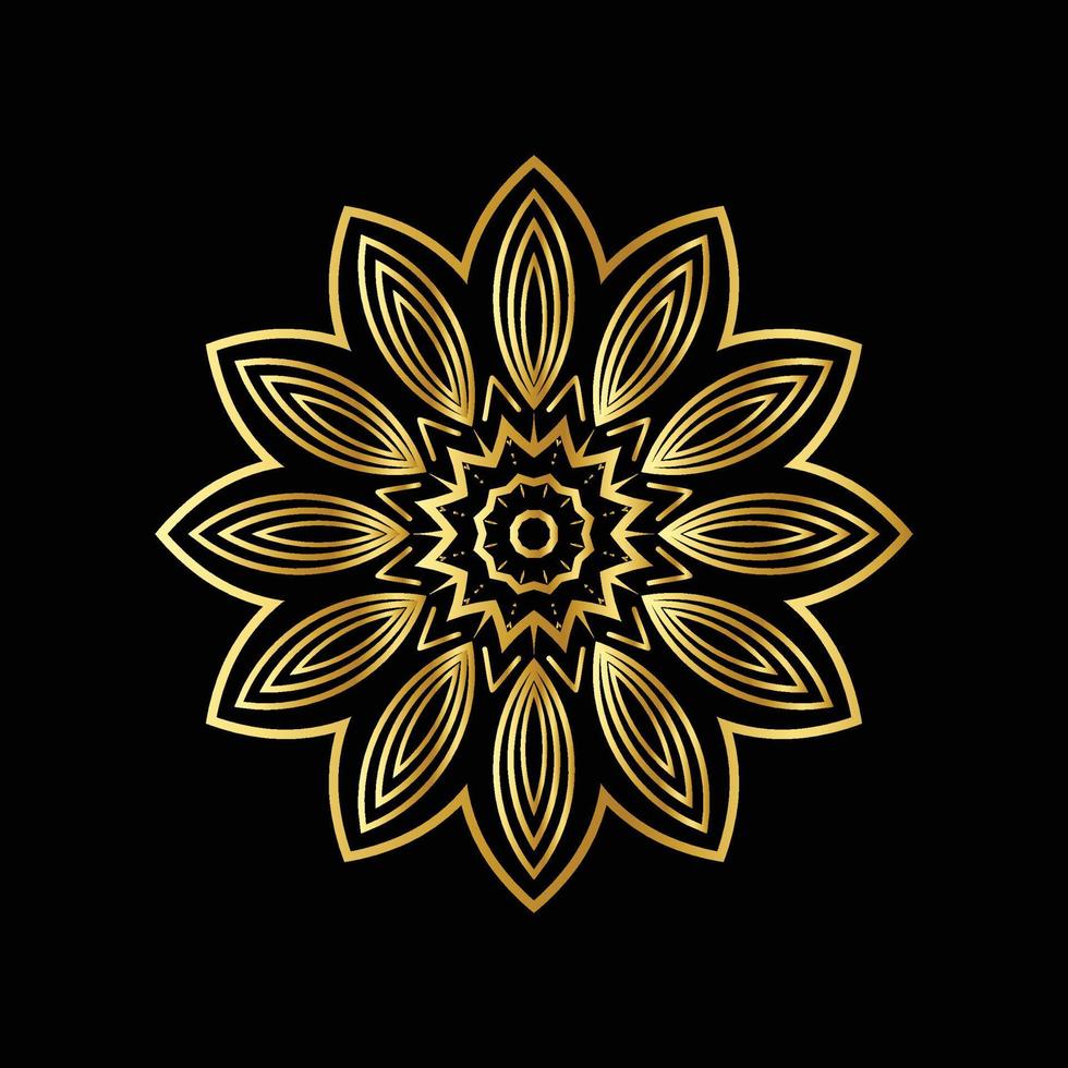 diseño de mandala de patrón dorado diseño de fondo de mandala ornamental de lujo en color dorado vector