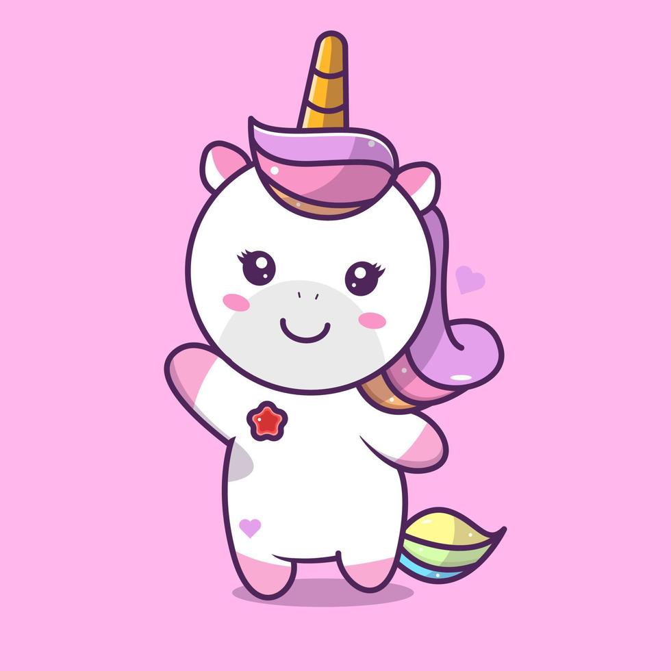 cute unicorn expression very happy, vector eps 10