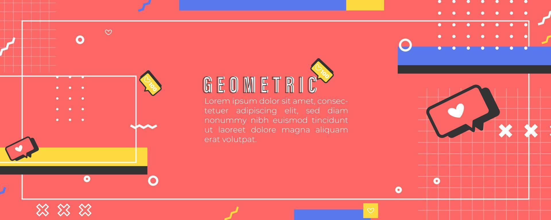 abstract geometric background, with simple and super bright colors, banner concept, stripes, red background, with love sign,eps 10 vector