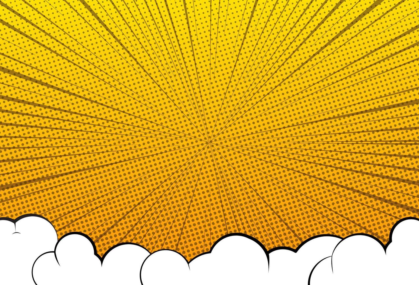 fondo cómico moderno con nube, degradado amarillo, vector eps 10