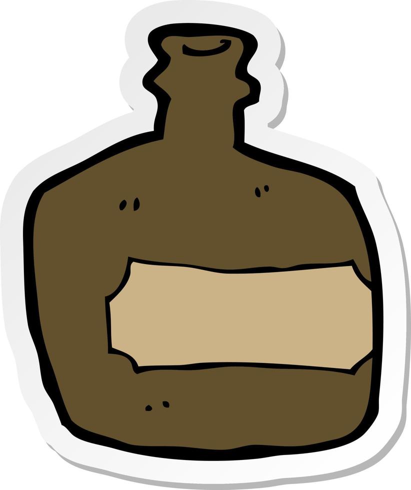 sticker of a cartoon whisky jar vector