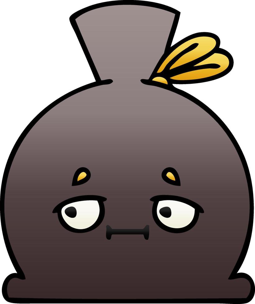 gradient shaded cartoon sack vector