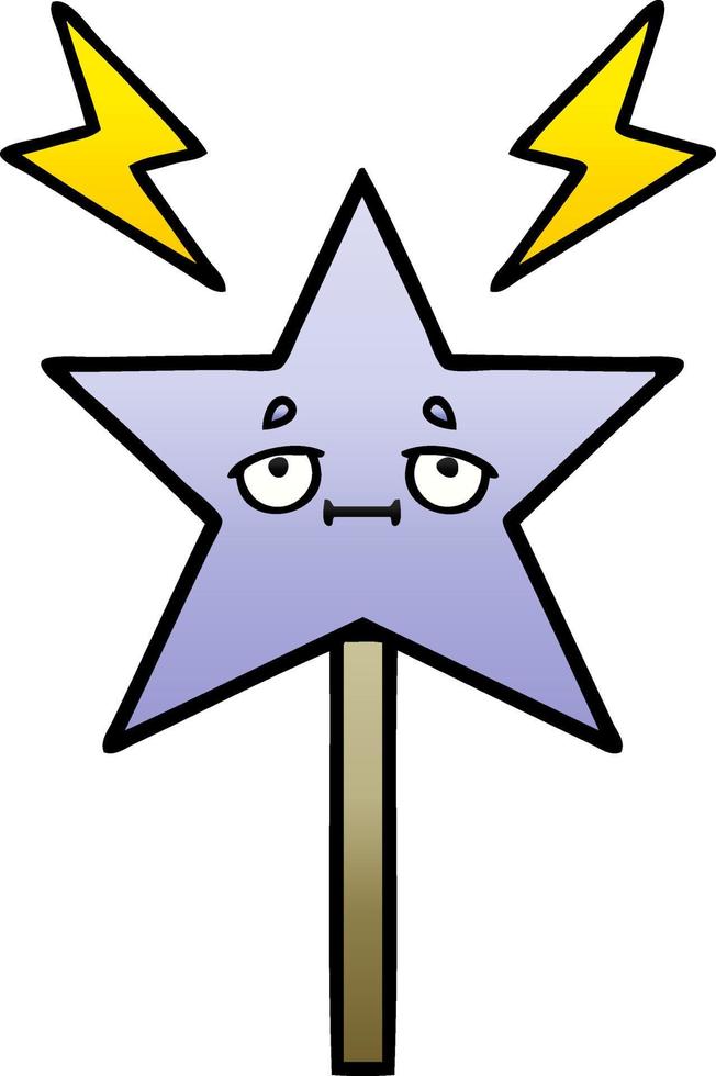 gradient shaded cartoon magic wand vector