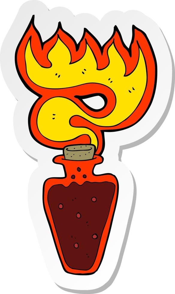 sticker of a cartoon potion vector