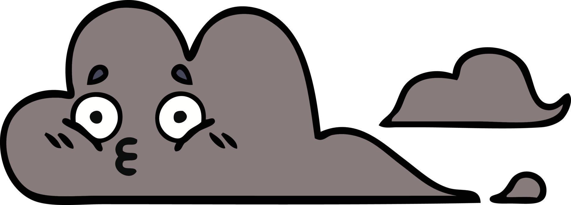 cute cartoon storm cloud vector