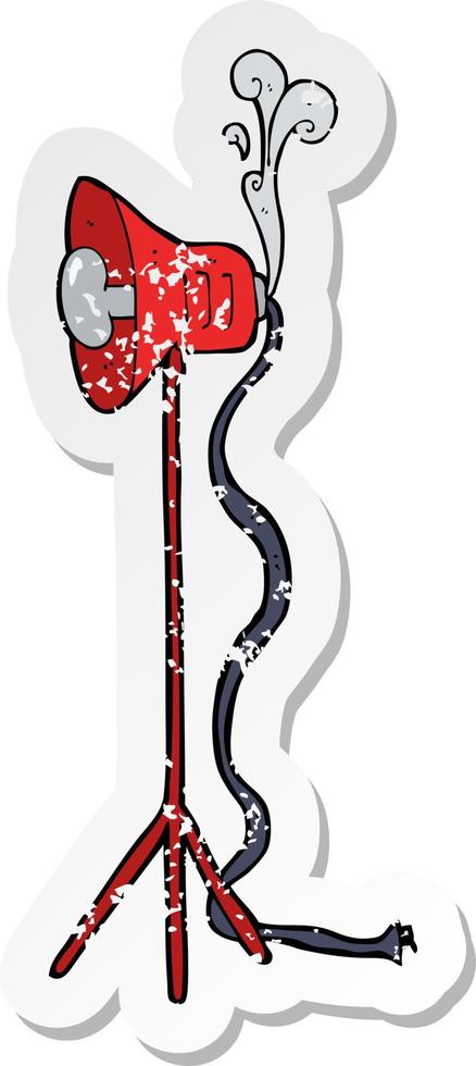 retro distressed sticker of a cartoon photography studio lamp vector