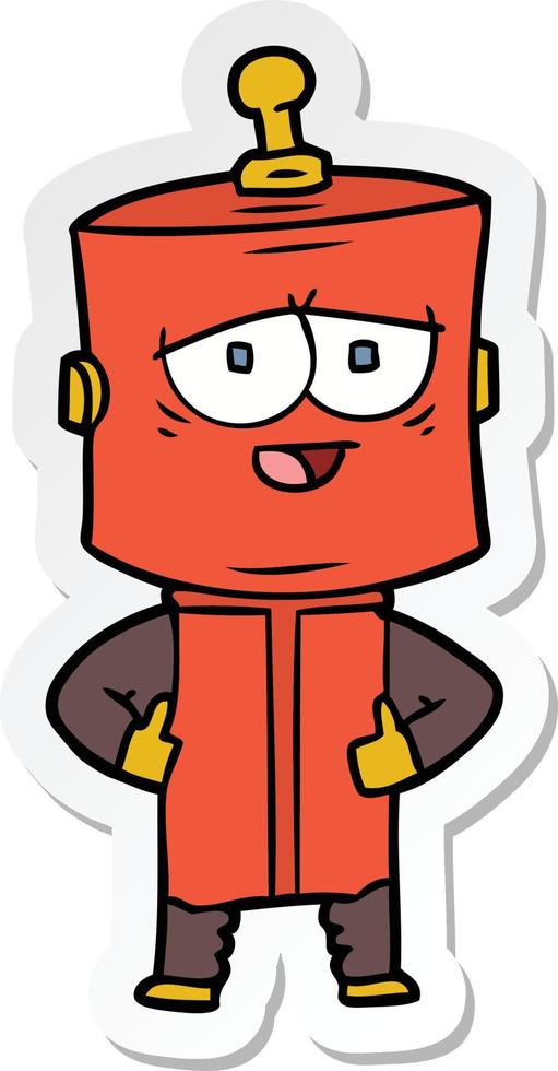 sticker of a cartoon robot vector