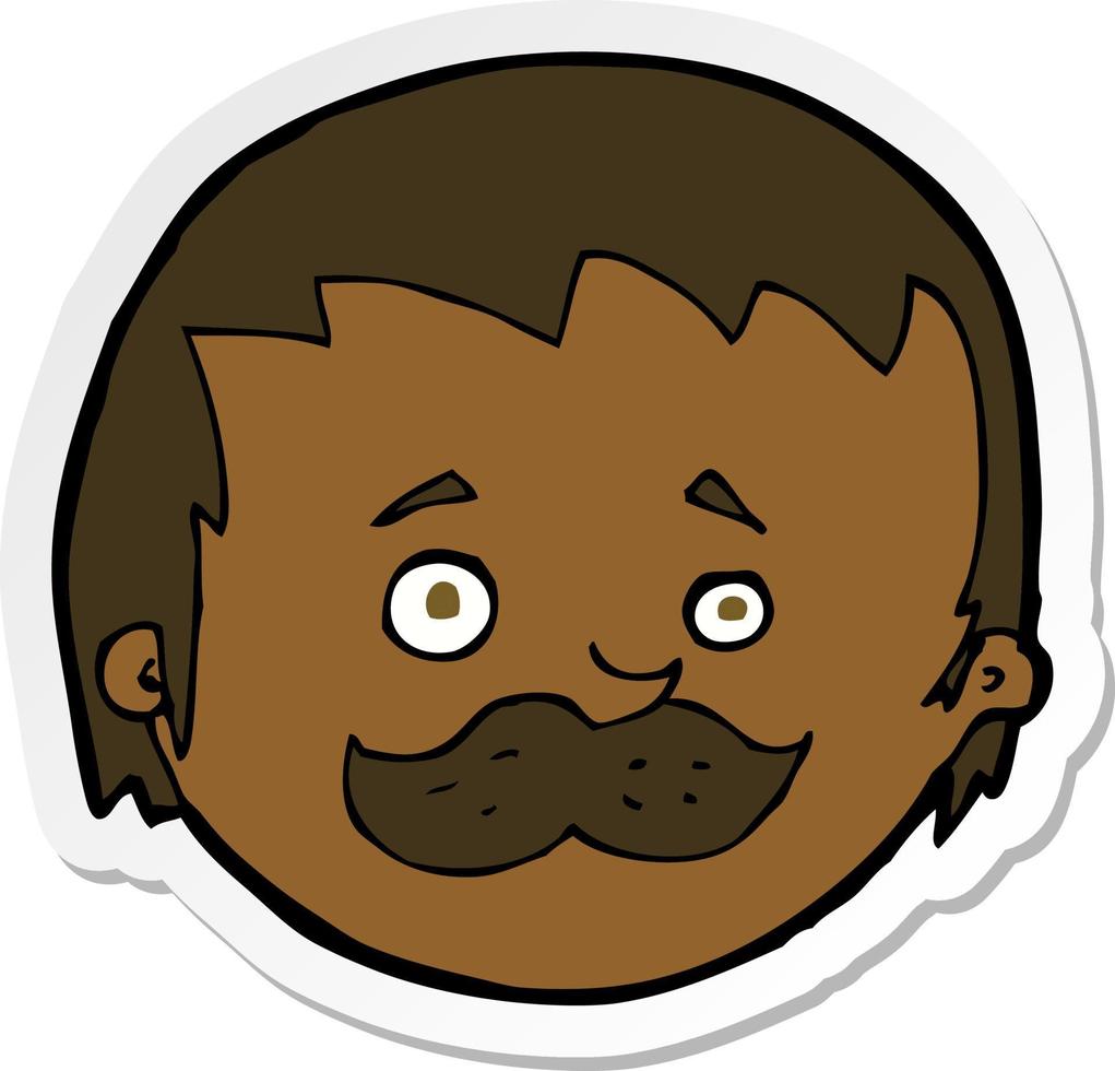 sticker of a cartoon man with mustache vector