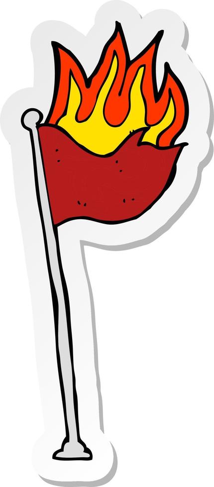 sticker of a cartoon flag vector