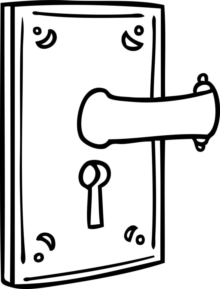 line drawing doodle of a door handle vector