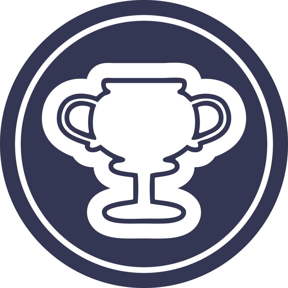 trophy cup circular icon vector