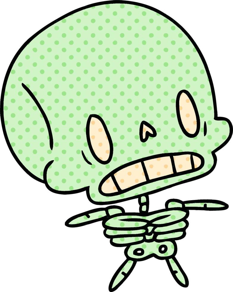 cartoon kawaii cute dead skeleton vector