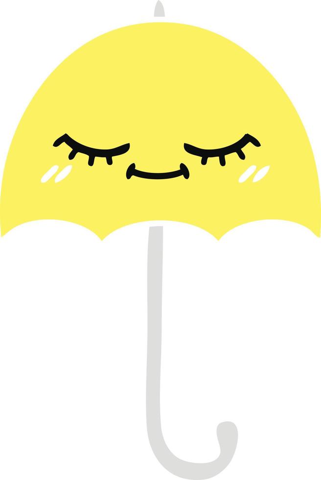 flat color retro cartoon umbrella vector