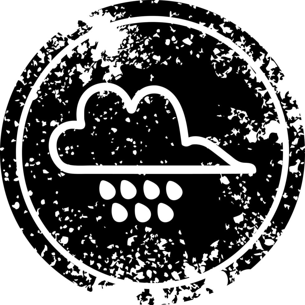 rain cloud distressed icon vector