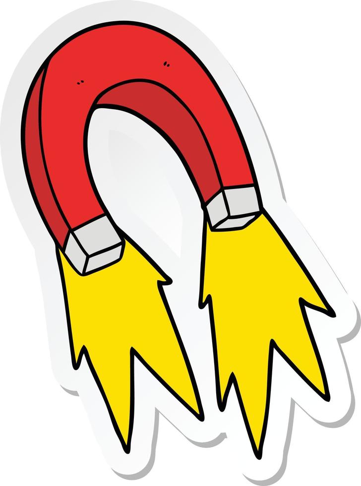 sticker of a cartoon magnet vector