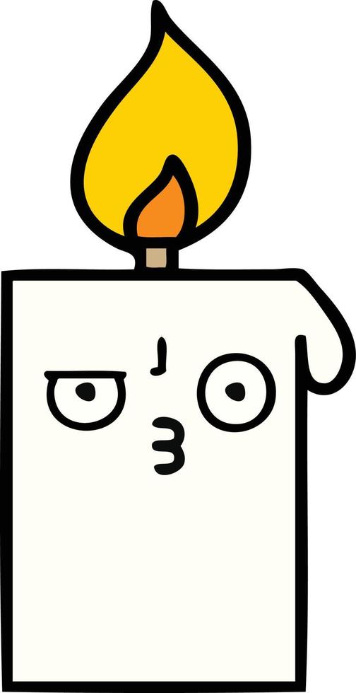 cute cartoon lit candle vector