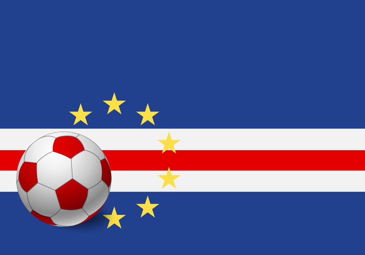 bandera de cabo verde y balón de fútbol vector