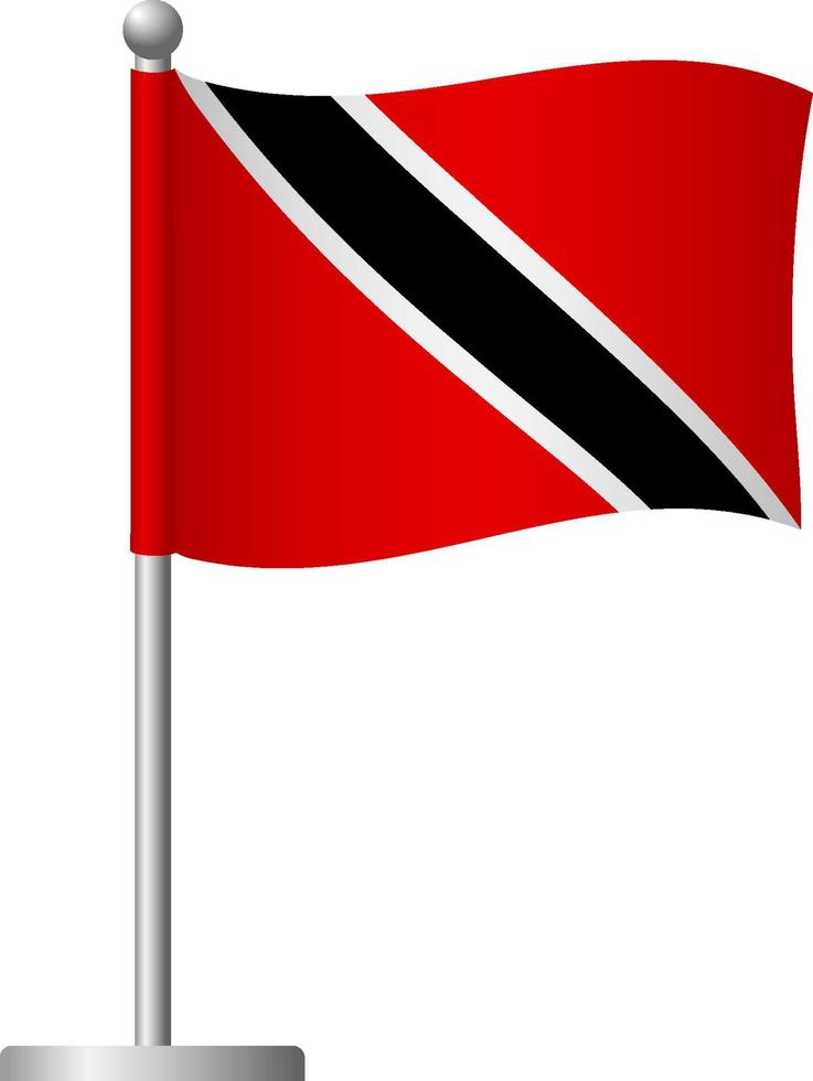 Trinidad and Tobago flag on pole icon vector