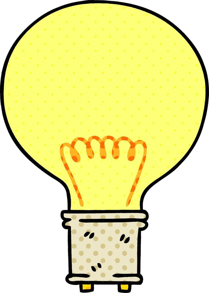 quirky comic book style cartoon light bulb vector