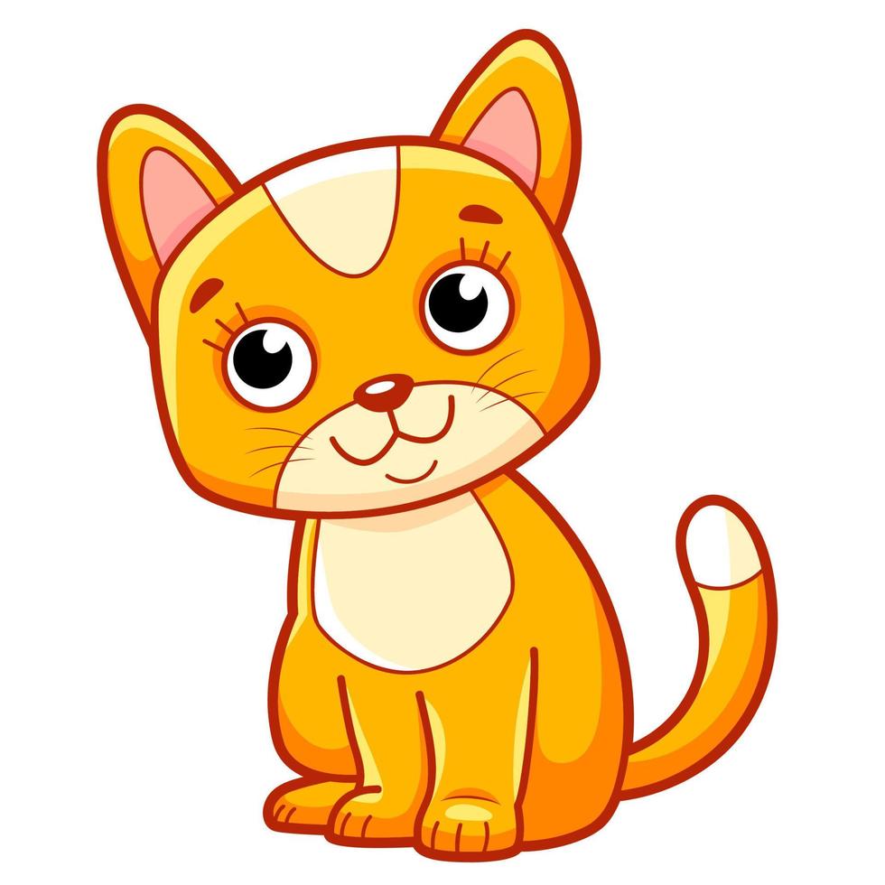 Cute cat cartoon vector
