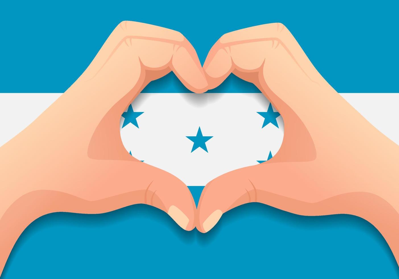 Honduras flag and hand heart shape vector