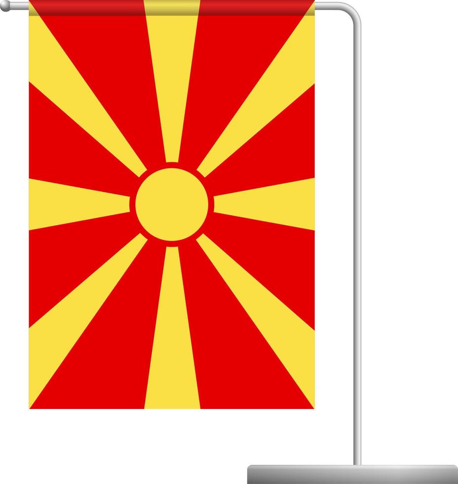 Macedonia flag on pole icon vector