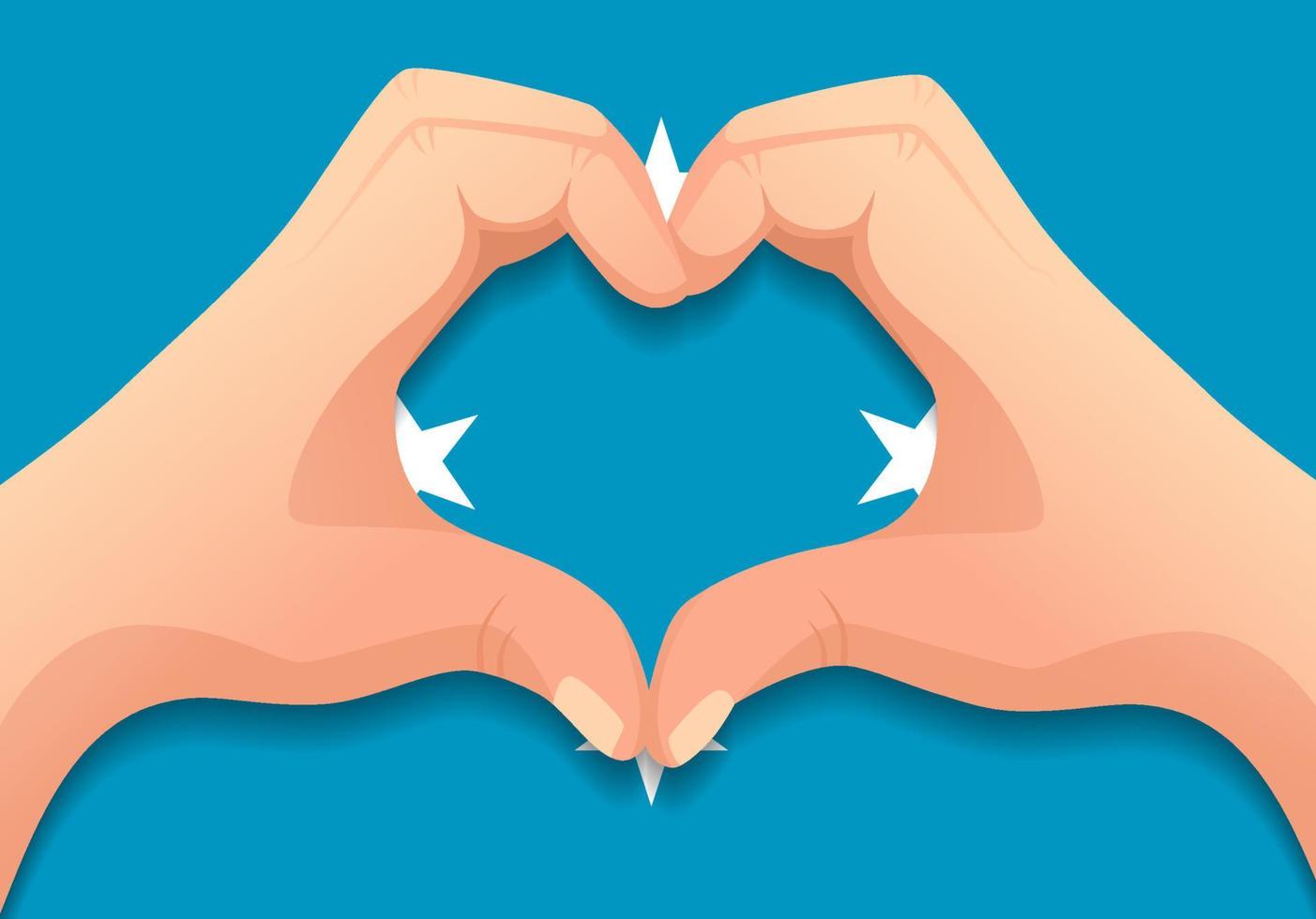 Micronesia flag and hand heart shape vector