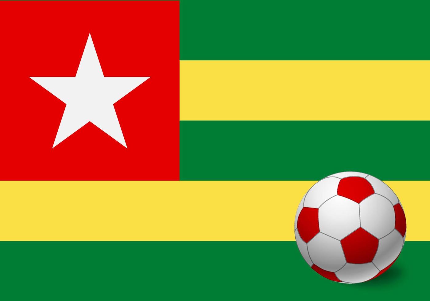 Togo flag and soccer ball vector