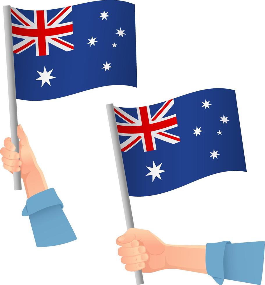 Australia flag in hand icon vector