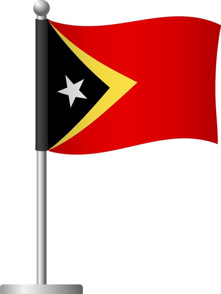 bandera de timor oriental en el icono del poste vector
