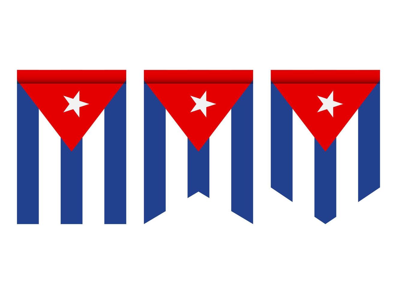 Cuba flag or pennant isolated on white background. Pennant flag icon. vector