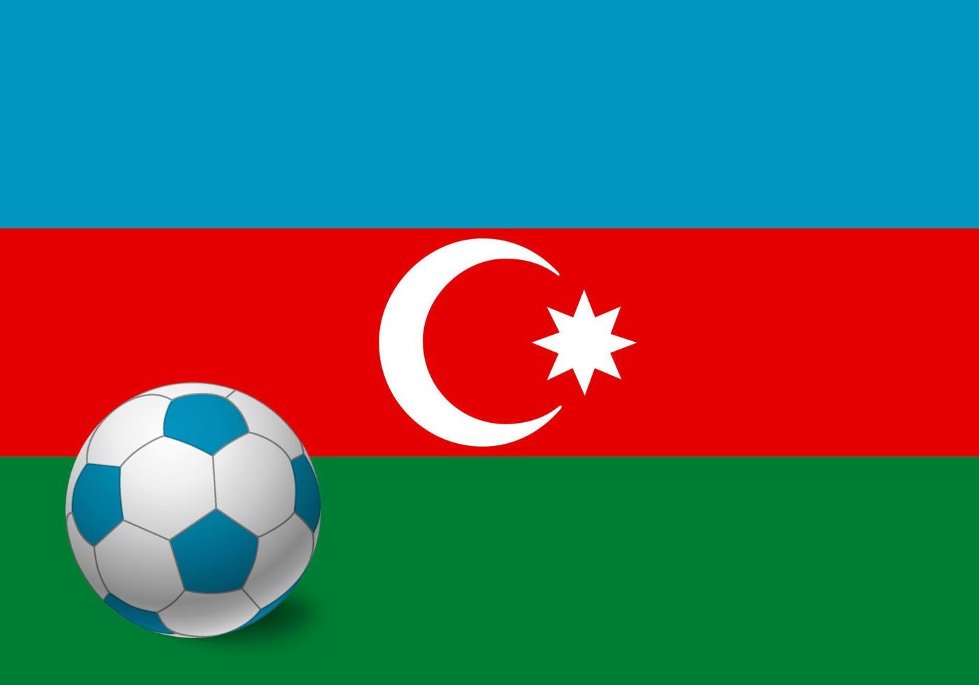 Azerbaijan flag and soccer ball vector