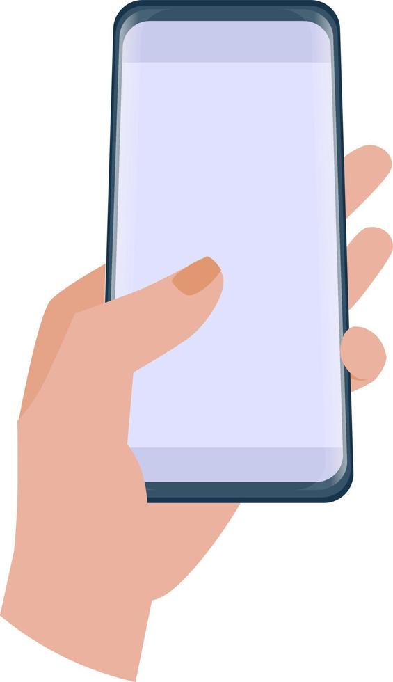 Female hands holding mobile phone vector