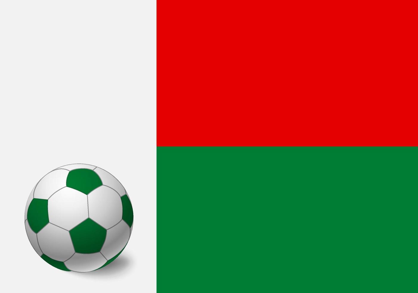 bandera de madagascar y balón de fútbol vector