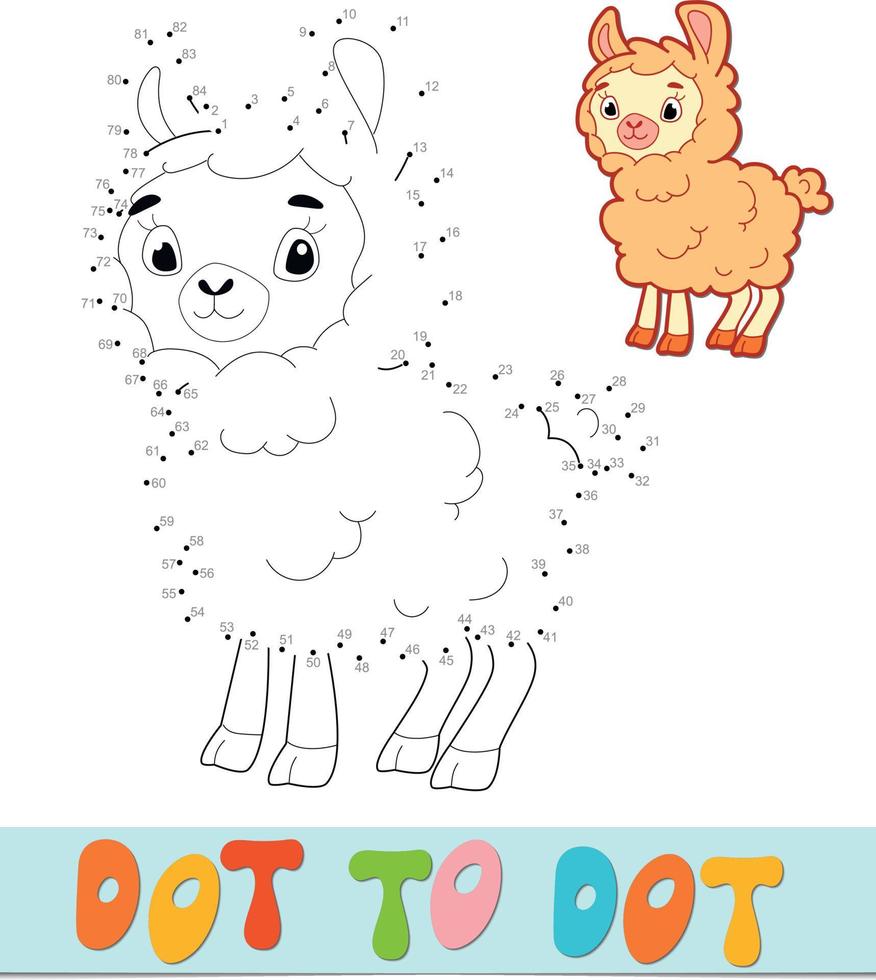 Dot to dot puzzle. Connect dots game. sheep vector illustration