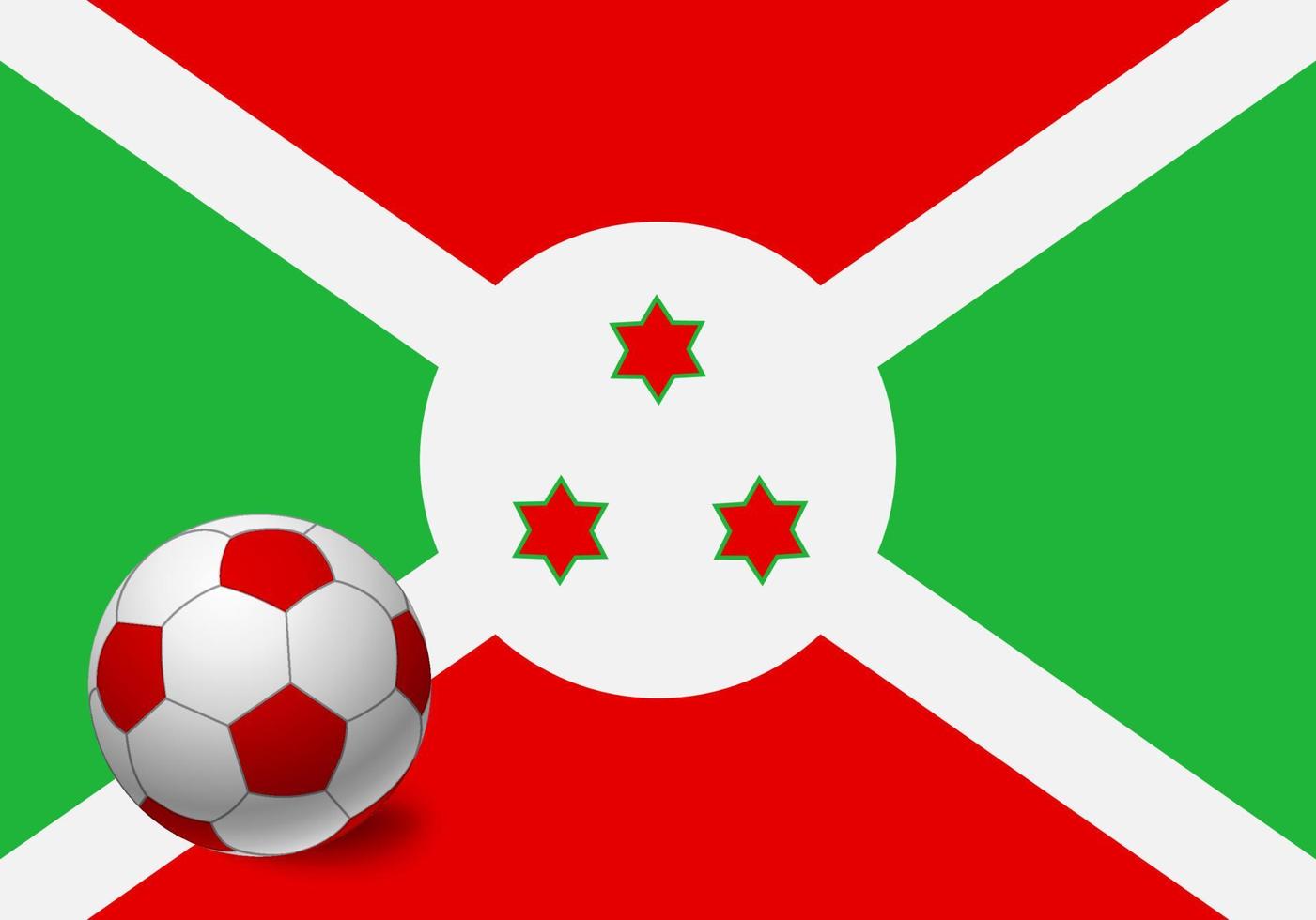 bandera de burundi y balón de fútbol vector