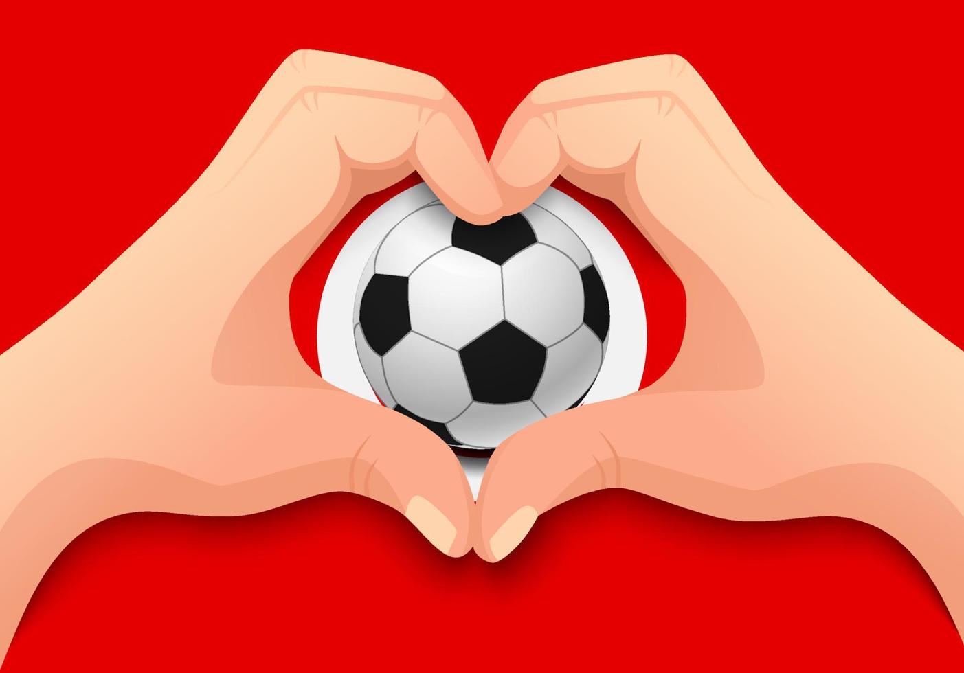 Tunisia soccer ball and hand heart shape vector
