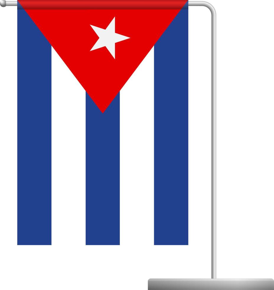 Cuba flag on pole icon vector