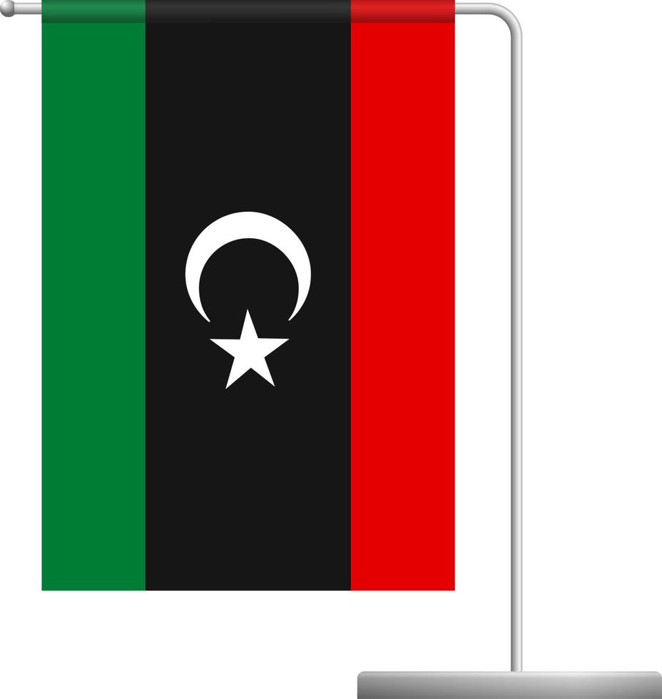 libya flag on pole icon vector