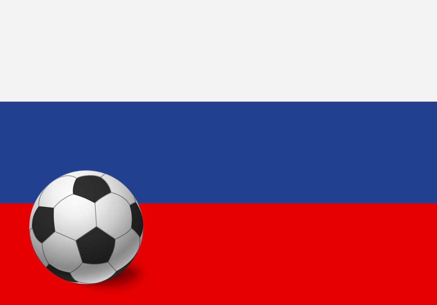 bandera de rusia y balón de fútbol vector