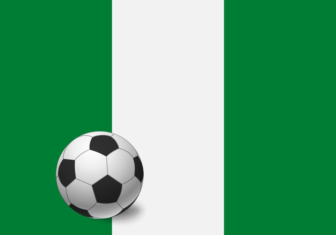 bandera nigeria y balón de fútbol vector