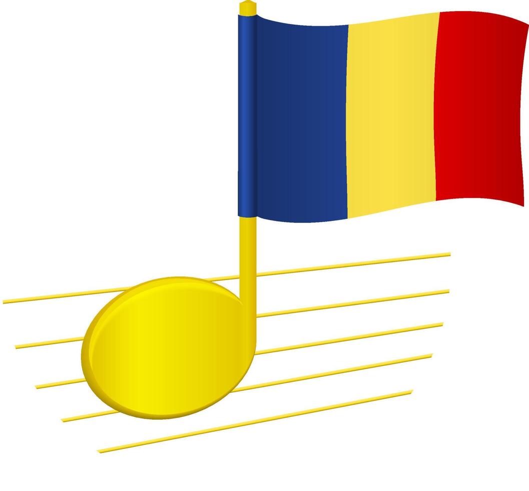 Romania flag and musical note vector