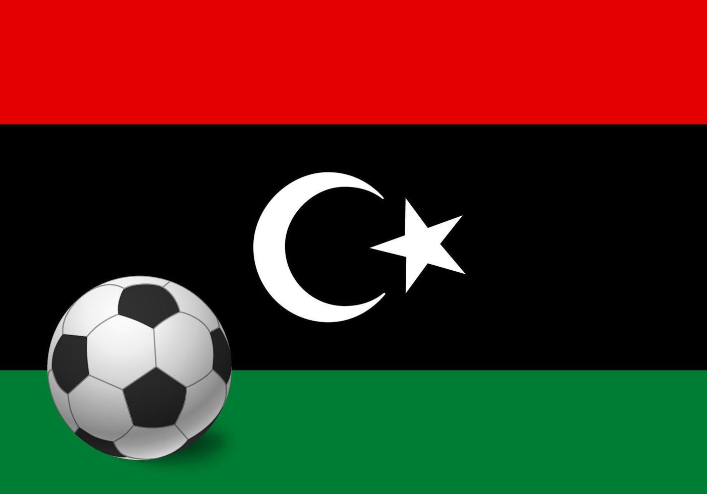 libya flag and soccer ball vector