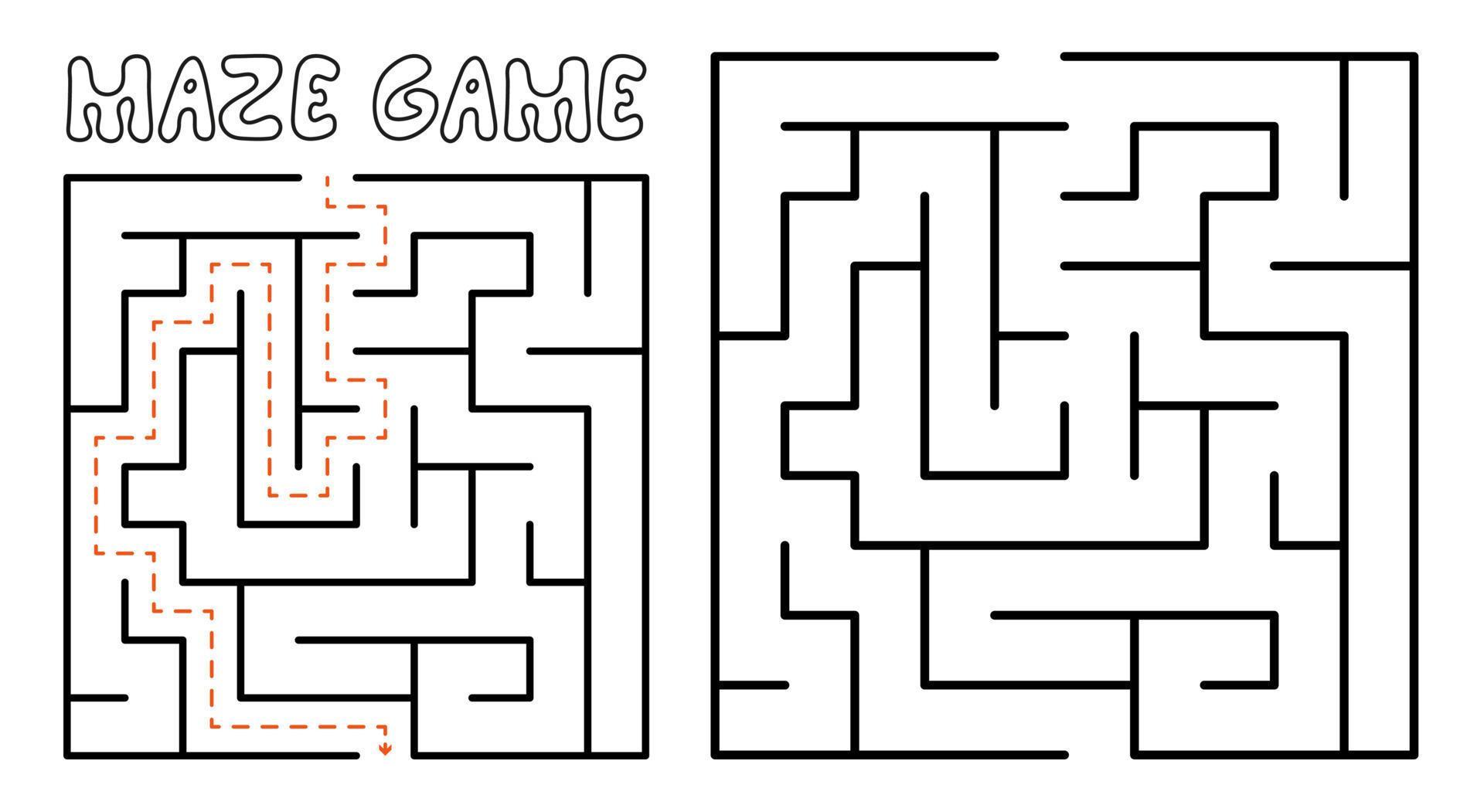 Maze game for kids Maze puzzle with solution 8717725 Vector Art at Maze game for kids Maze puzzle with solution 8717725 Vector Art at