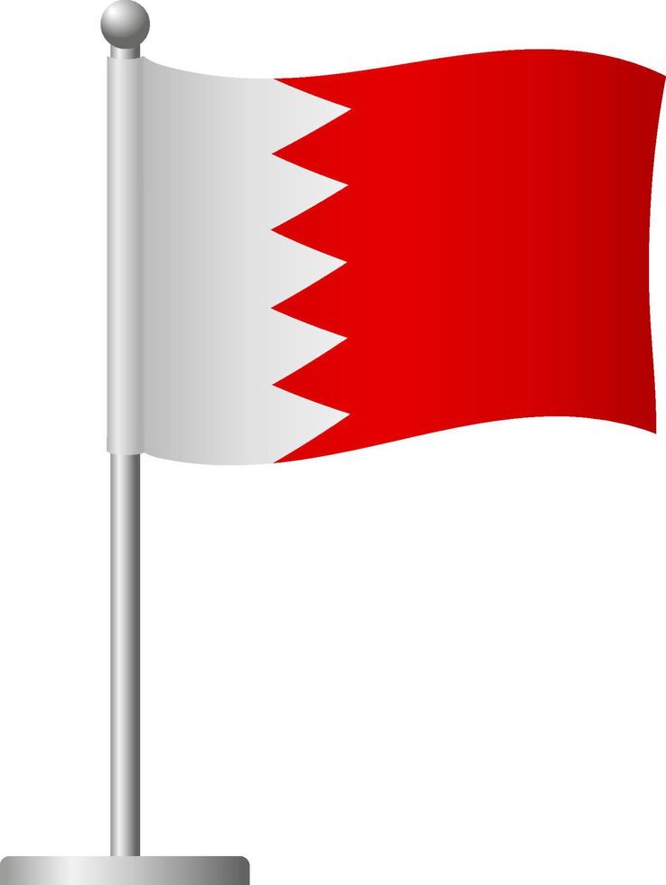 Bahrain flag on pole icon vector