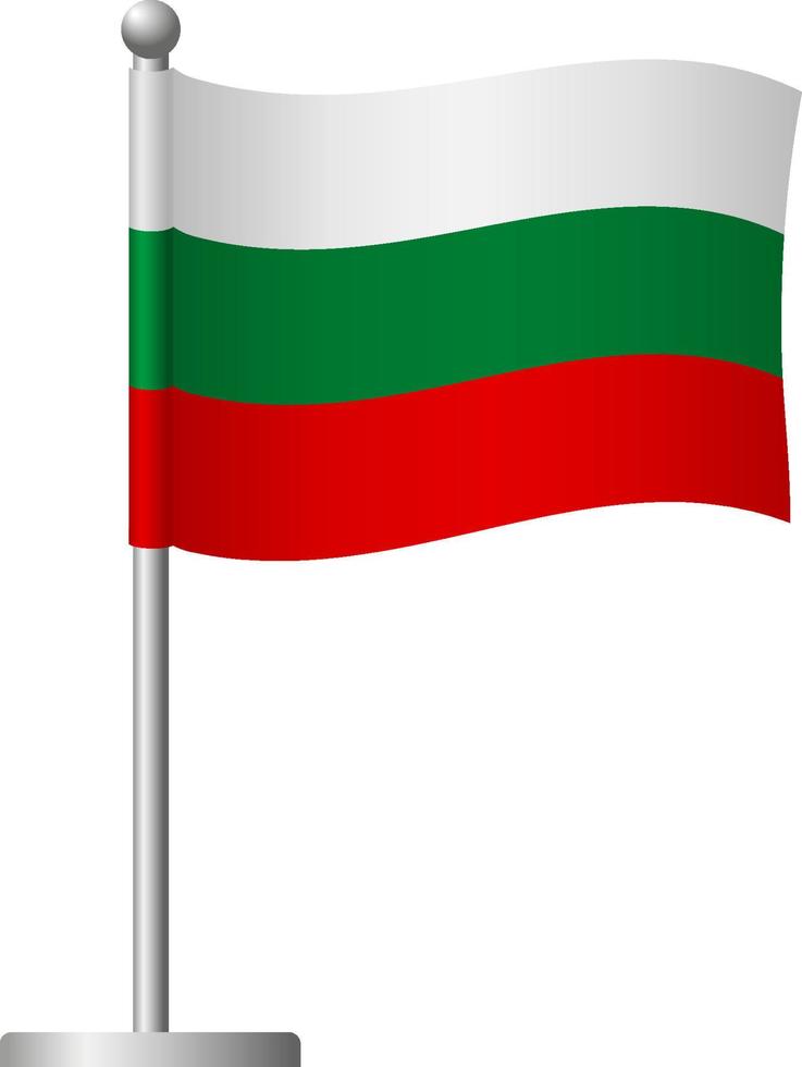 Bulgaria flag on pole icon vector