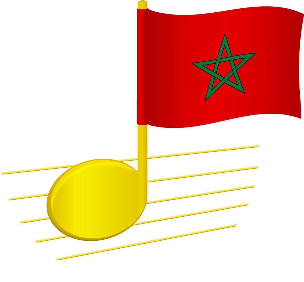 Morocco flag and musical note vector