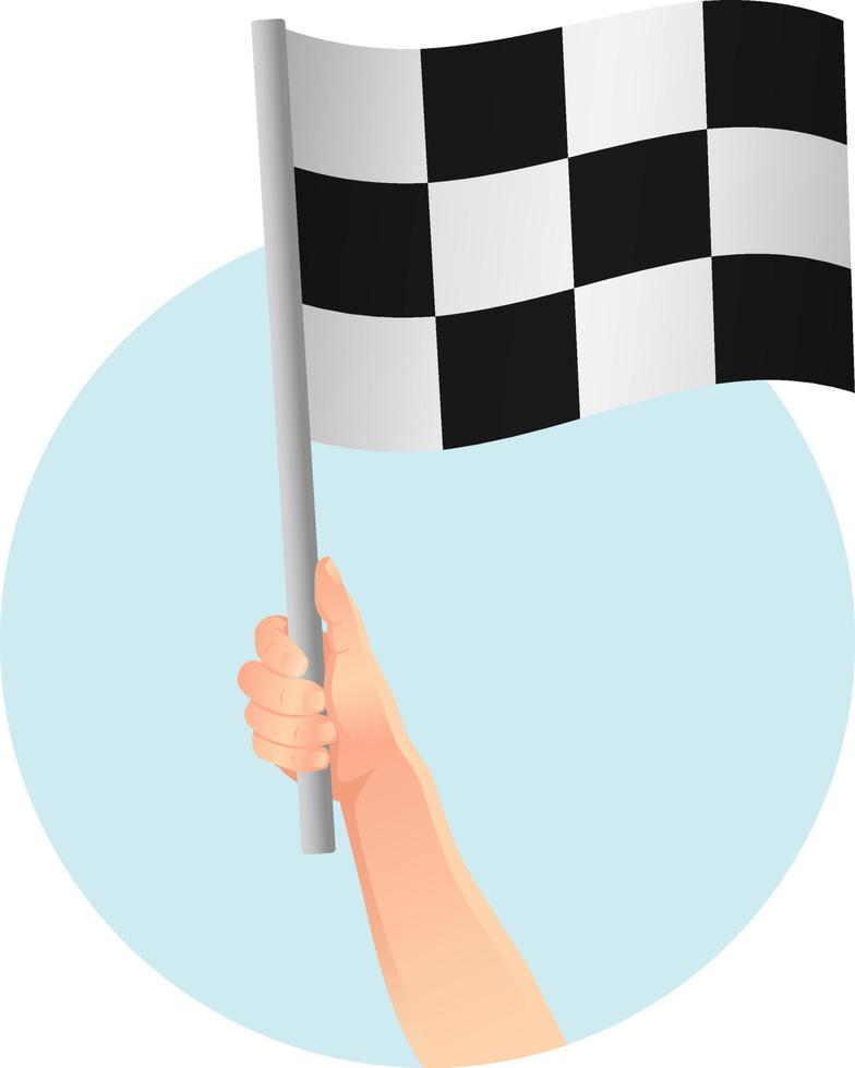 Start flag in hand icon vector